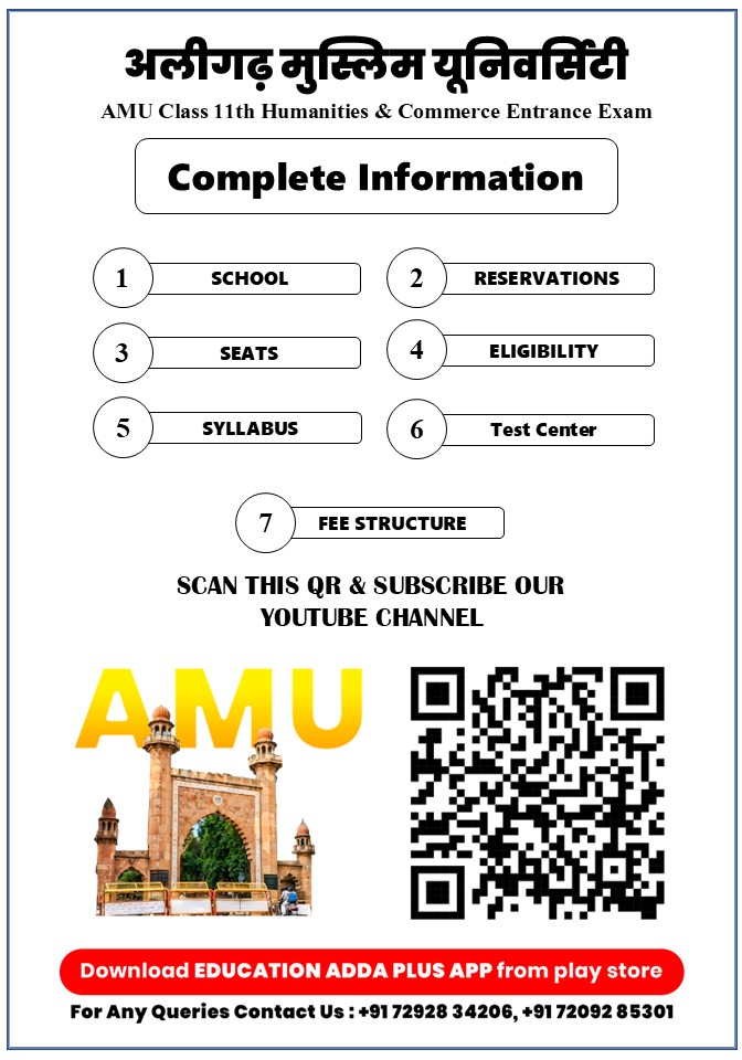 AMU Last 10 Years Questions Papers of Class 11th Arts & Com