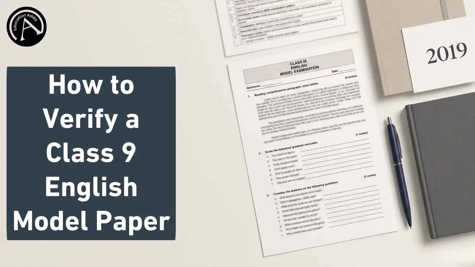 9th model question paper 2019 English PDF with Class 9 pattern and 2026 syllabus update
